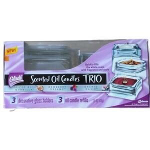 NEW Discontinued Glade Oil Candle Trio Rose Dewberry Orchid